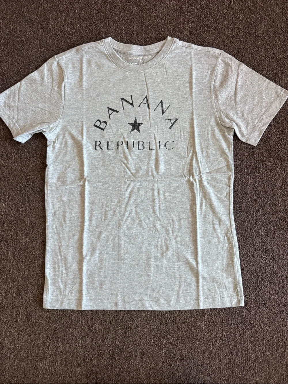 Banana Republic Light Gray Logo Crew Neck Tee